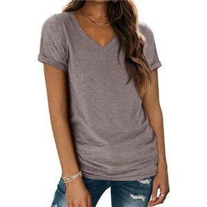T Shirts Short Sleeve V Neck Tees for Women Fashion Tops Trendy Lightweight